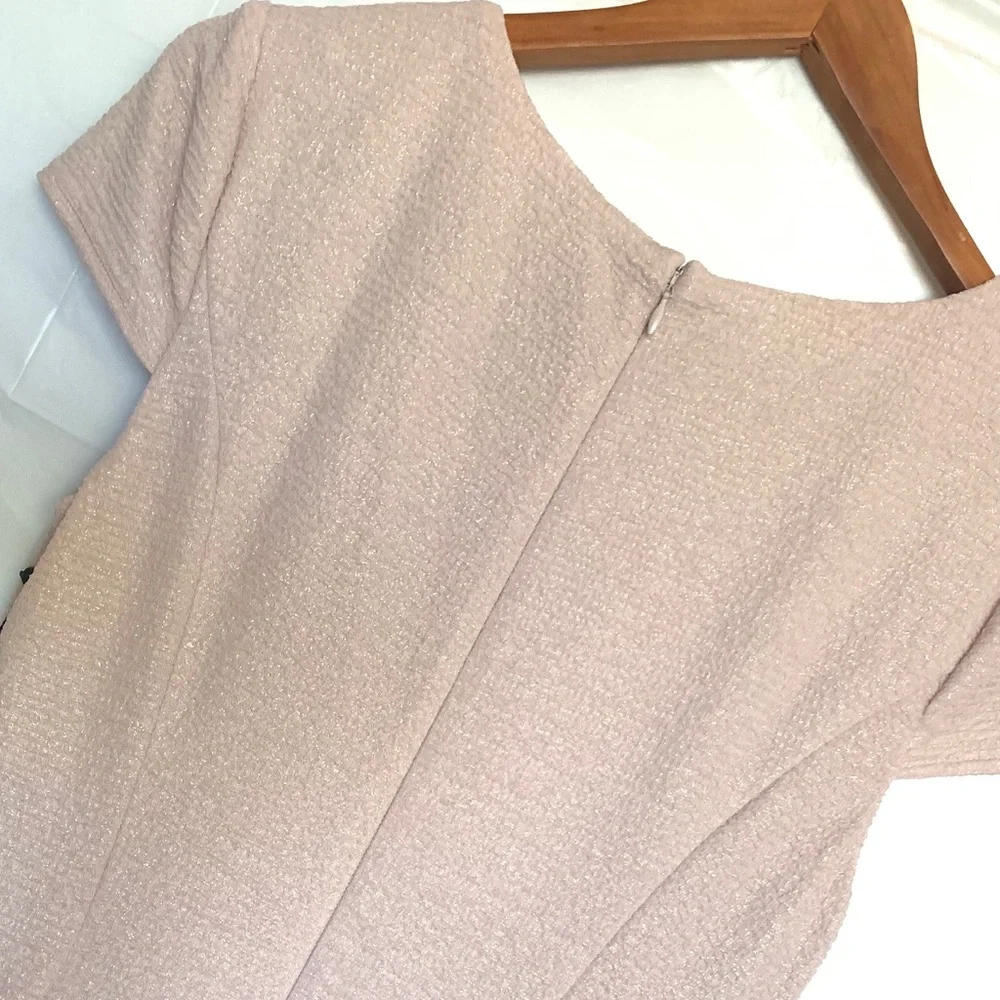 Adrianna Papell Blush Metallic Knit Formal Dress - Picture 6 of 10